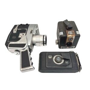 Vintage Camera Lot Bell & Howell Autoload Kodak Brownie Hawkeye Folding Camera